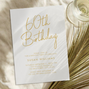 Simple Chic Modern 60th Birthday Invitation