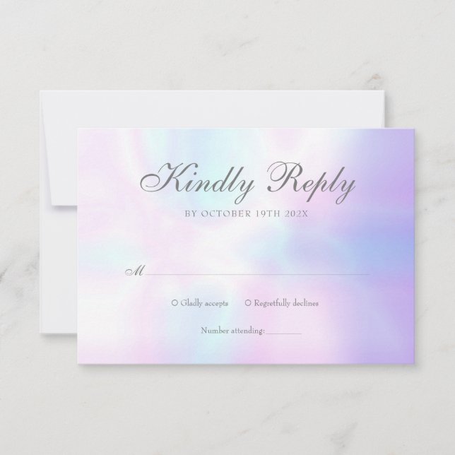 Simple Chic Modern Pearl RSVP Card (Front)