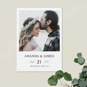 Simple Chic Modern Wedding Photo Enclosure Card