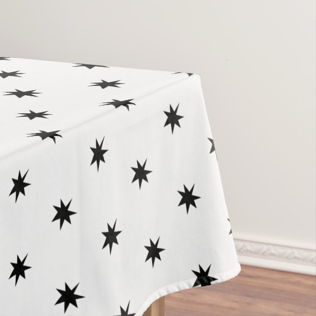 Simple Chic Monochromatic Christmas Star Tablecloth (In Situ)