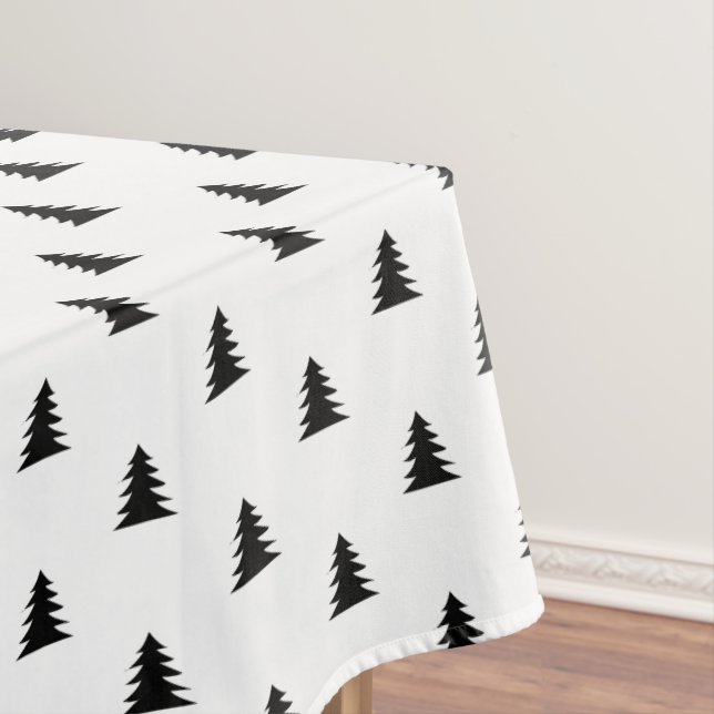 Simple Chic Monochromatic Pinetree Christmas Tablecloth (In Situ)