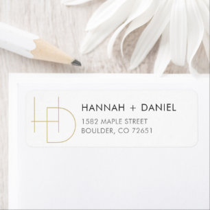 Simple Chic Monogram Wedding Return Address Label