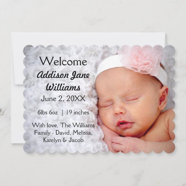 Simple Chic Newborn Announcement (Front)