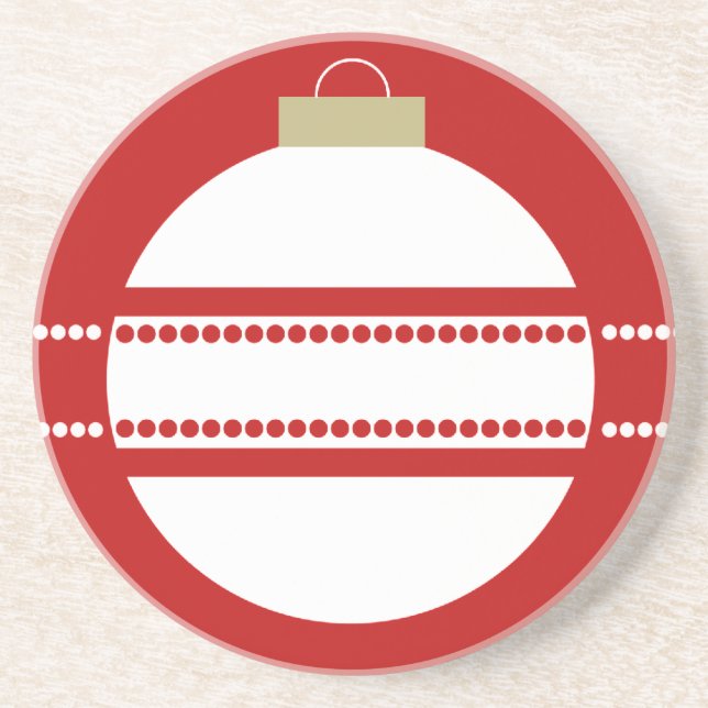 Simple Chic Ornament Coaster, Red Coaster (Front)