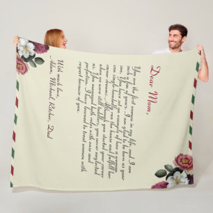Simple Chic Personalised Love Letter Handwritten Fleece Blanket