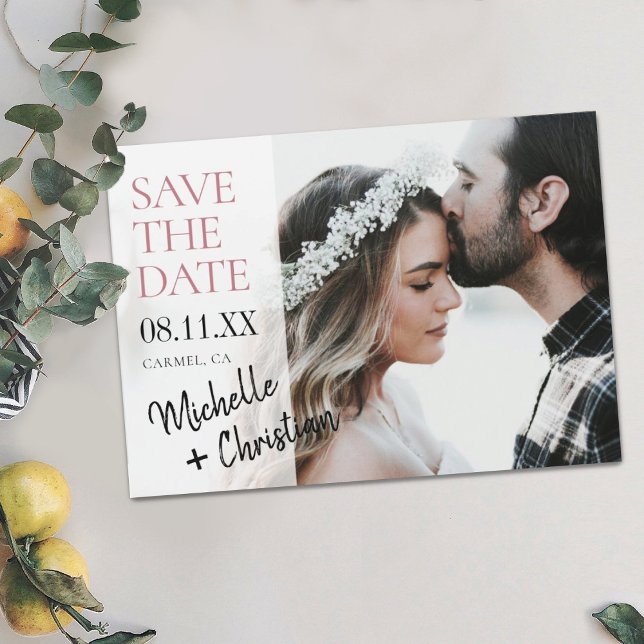 Simple Chic Photo Wedding Save the Date Magnet (Creator Uploaded)