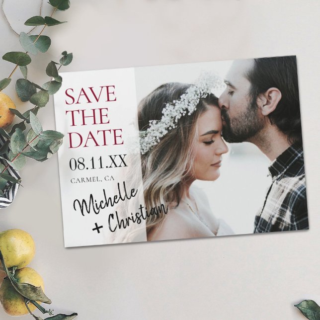 Simple Chic Photo Wedding Save the Date Magnet (Creator Uploaded)