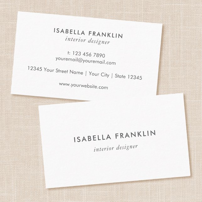 Simple Chic Professional Minimalist White Business Card (Creator Uploaded)