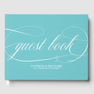 Simple Chic Purist Blue Wedding Guest Book