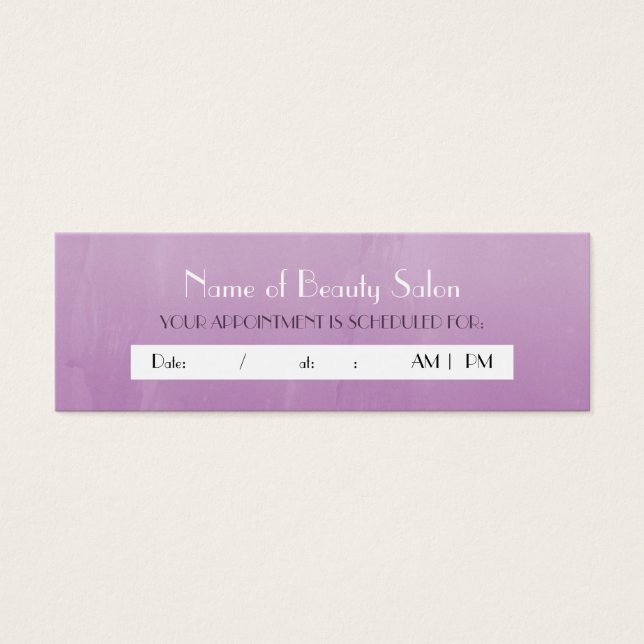 Simple Chic Purple Salon Appointment Reminder (Front)