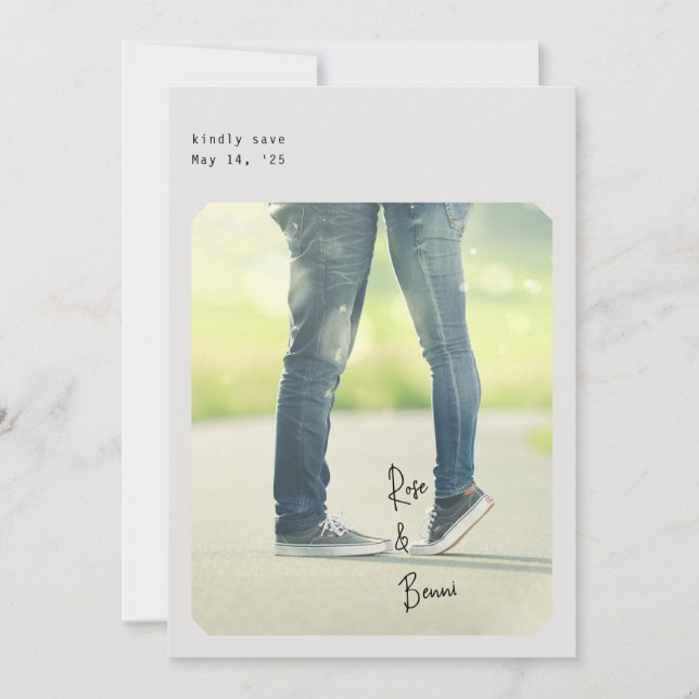 Simple Chic Save the Date card (Front)