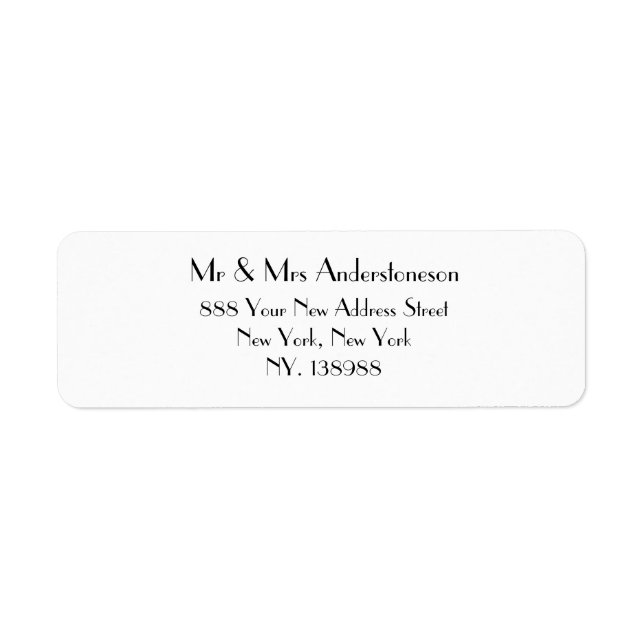 Simple chic script modern B & W return address  Label (Front)