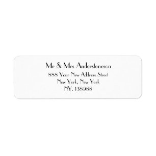 Simple chic script modern B & W return address  Return Address Label