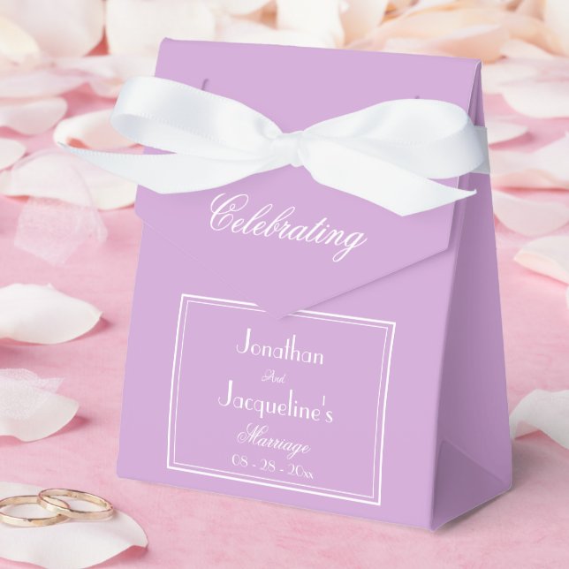  Simple chic script name elegant mauve Wedding Favour Box (Wedding)