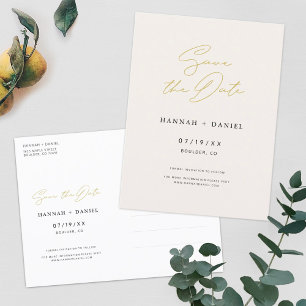 Simple Chic Script Wedding Save the Date Invitation Postcard