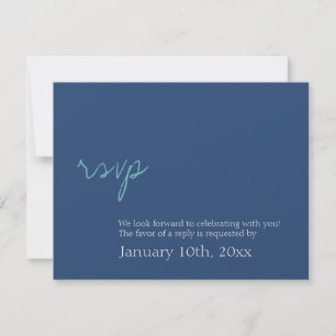 Simple chic shimmer blue wedding rsvp response