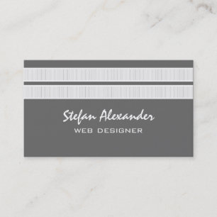 Simple Chic Stripes Business Card, Grey Card