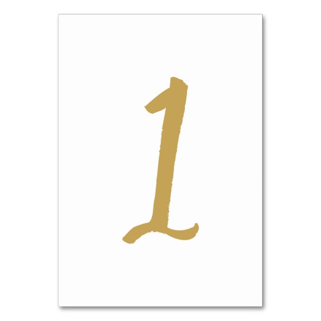 Simple Chic Table Number Gold - Table 1 (Front)