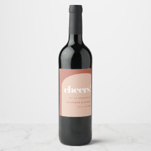 Simple chic terracotta arch wedding wine label