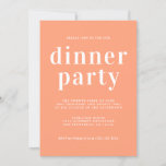 Simple Chic Typography Cantaloupe Dinner Party Invitation<br><div class="desc">Simple and chic dinner party invitation features white stylish,  elegant and modern typography on a cantaloupe orange background. Simply add your dinner party details. Exclusively designed for you by Happy Dolphin Studio. If you need any help or matching products please contact us through our store chat!</div>