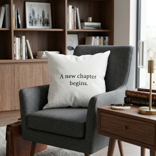Simple chic typography modern  black and white cushion