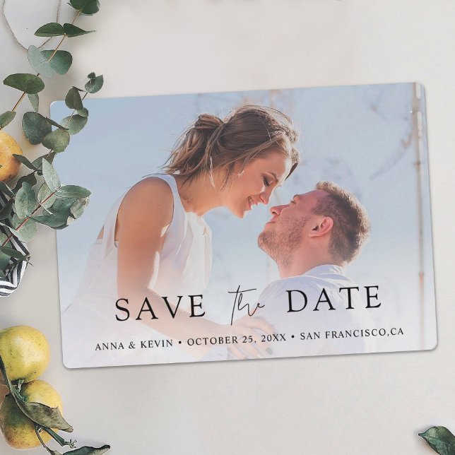 Simple Chic Typography Modern Photo Wedding Save The Date (Creator Uploaded)