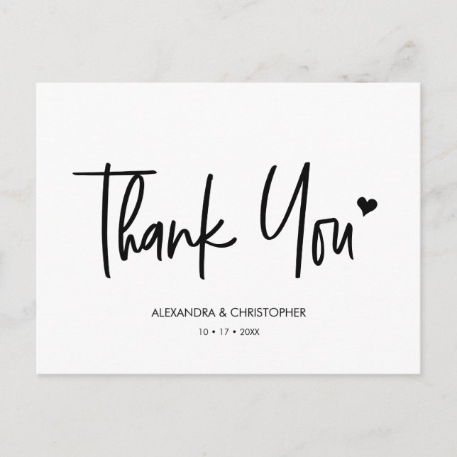 Simple Chic Typography Thank you Wedding Vendor Postcard (Front)
