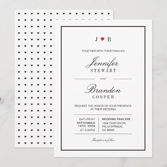 Simple Chic Typography Wedding Invitation (Front/Back)