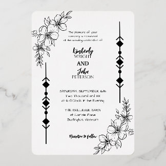 Simple Chic Wedding Foil Invitation
