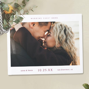 Simple Chic Wedding Guest Book with Photo