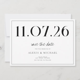 Simple Chic Wedding Non-Photo Save The Date