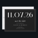 Simple Chic Wedding Non-Photo Save The Date<br><div class="desc">A simple modern save the date card. Personalise this chic black and white design to have your wedding date,  names and details.</div>