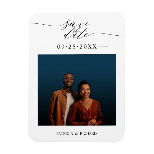 Simple Chic Wedding Save The Date Photo Magnet (Vertical)