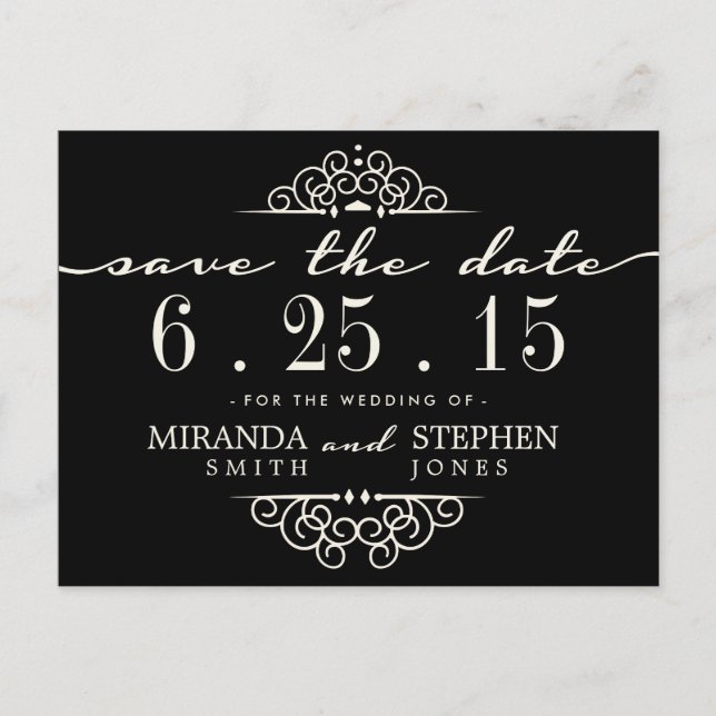 Simple Chic Wedding Save the Date Postcard (Front)