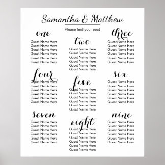 Simple & Chic Wedding (Scattered) | Seating Chart