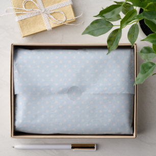 Simple Chic White Polkadots Pattern On Pale Blue Tissue Paper