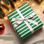 Simple Chic White Stripes Pattern On Green Wrapping Paper<br><div class="desc">Contemporary white stripes pattern on a green background. Modern but simple plain whimsical design for wrapping those fun birthday,  surprise,  or Christmas presents with.</div>