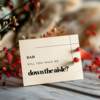 Simple chic Will you walk me down the aisle card
