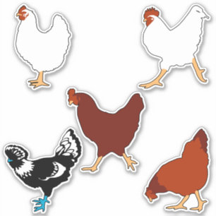 Simple Chicken Silhouettes Stickers