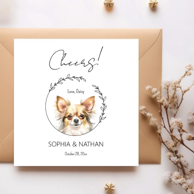 Simple Chihuahua Dog Wedding Cocktail Napkins (Creator Uploaded)