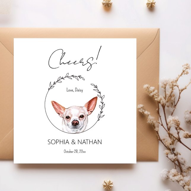 Simple Chihuahua Dog Wedding Cocktail Napkins (Creator Uploaded)
