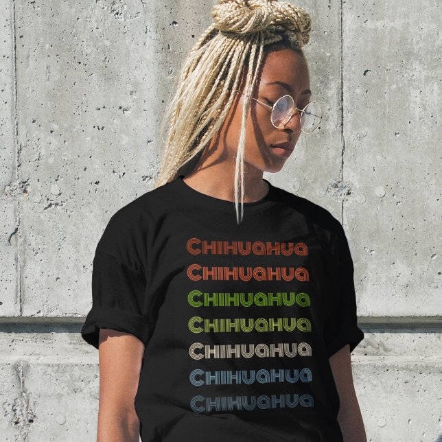 Simple Chihuahua word in retro colours T-Shirt (Creator Uploaded)