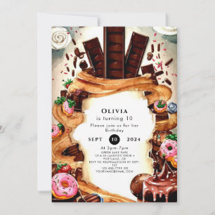 Simple Children's Chocolate Birthday Invitation