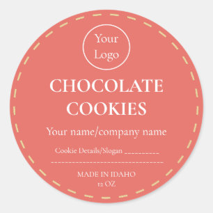 Simple Chocolate Chip Cookie Sticker Custom Label