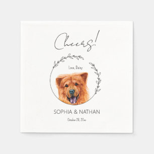 Simple Chow Chow Dog Wedding Cocktail  Napkin