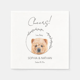 Simple Chow Chow Dog Wedding Cocktail Napkin