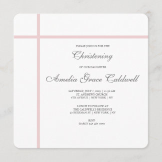 Simple christening invitation