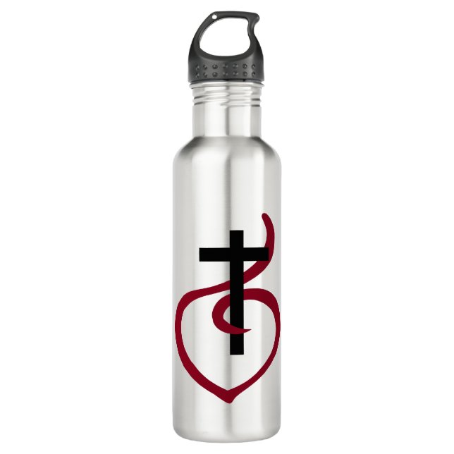 Simple Christian Cross 710 Ml Water Bottle (Front)