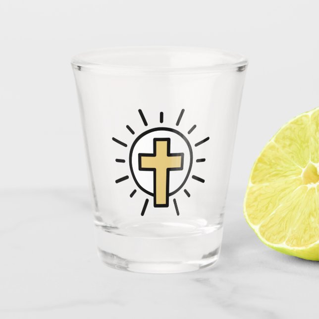 Simple Christian Cross Shot Glass (Front)