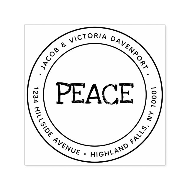 Simple Christian Peace Return Address Self-inking  Stamp (Design)